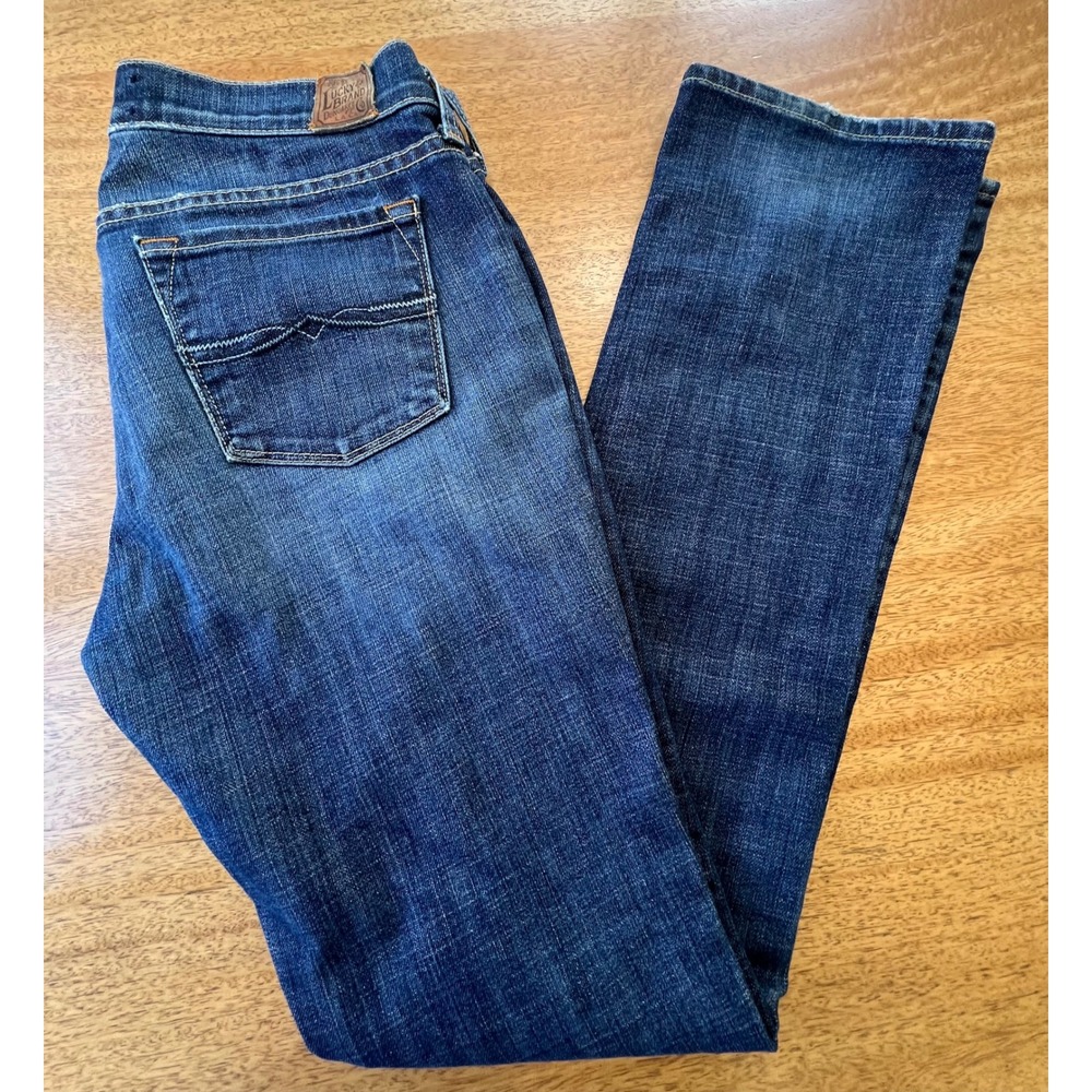 Lucky Brand Southport Zoe Straight Leg Jeans Dark Wash Blue Denim Womens Sz 6/28